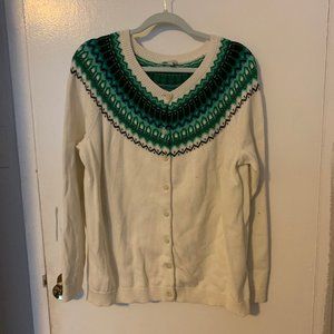 Talbots Fair Isle Neck Cardigan